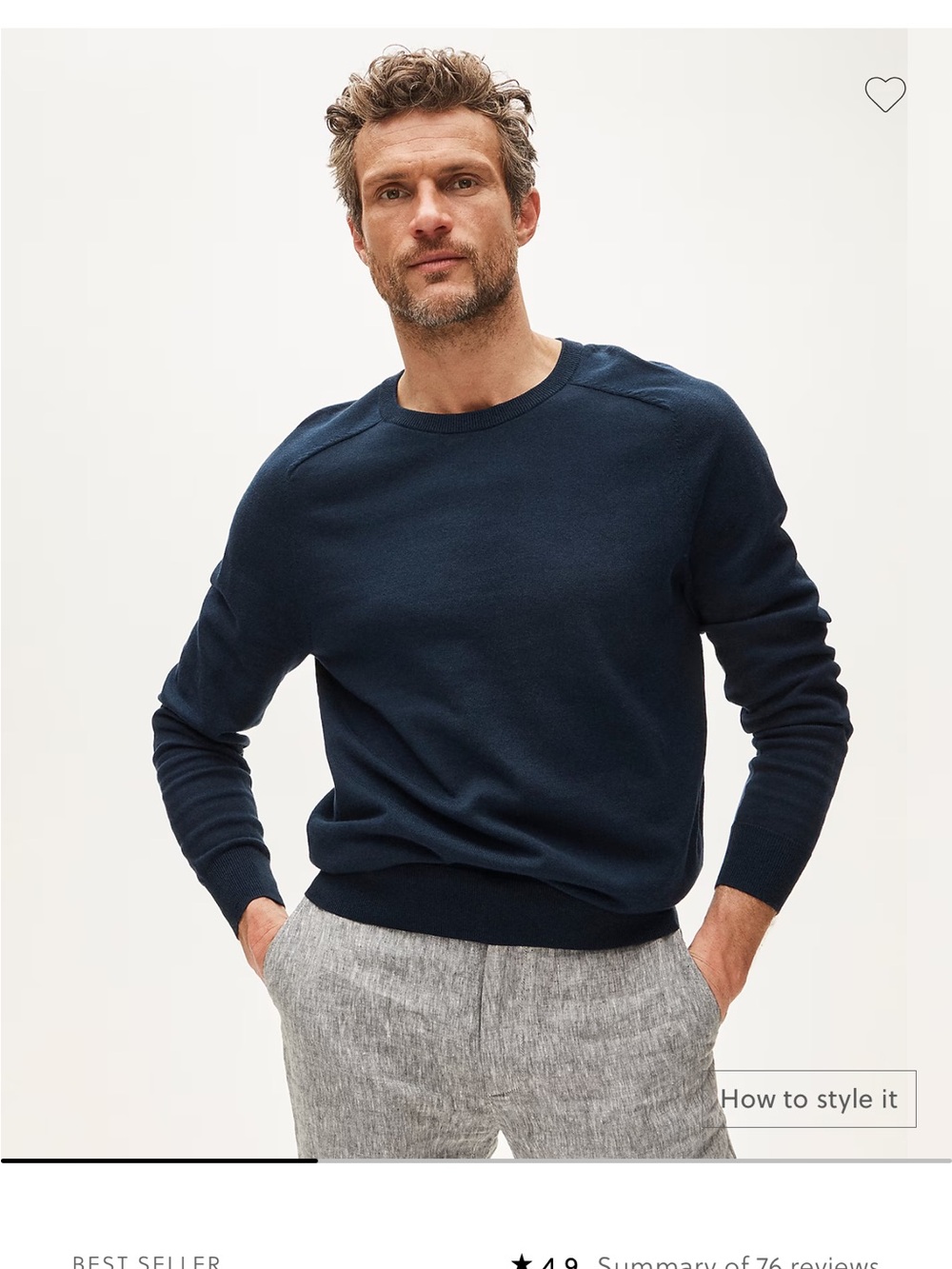 J. Crew Pima cotton crewneck sweater - Darkest Indigo Navy